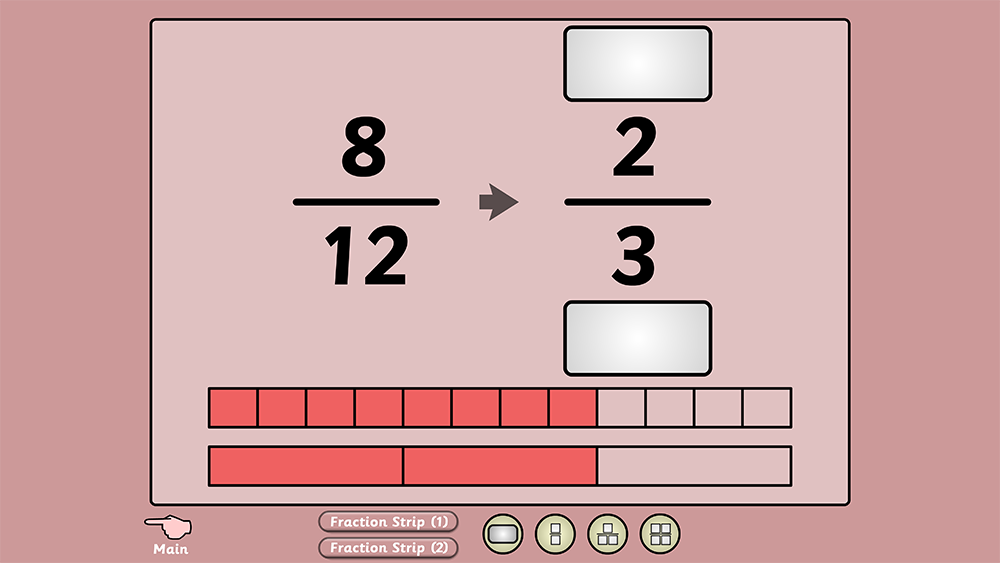 Simplify fractions by finding and cancelling common factors